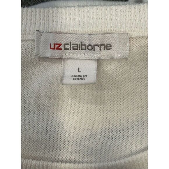 Liz Claiborne Womens Large Short Sleeve 100% Cotton Knit Pullover Sweater - Picture 3 of 4